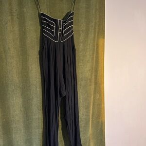 Elegant Black Jumpsuit with Gold Accents